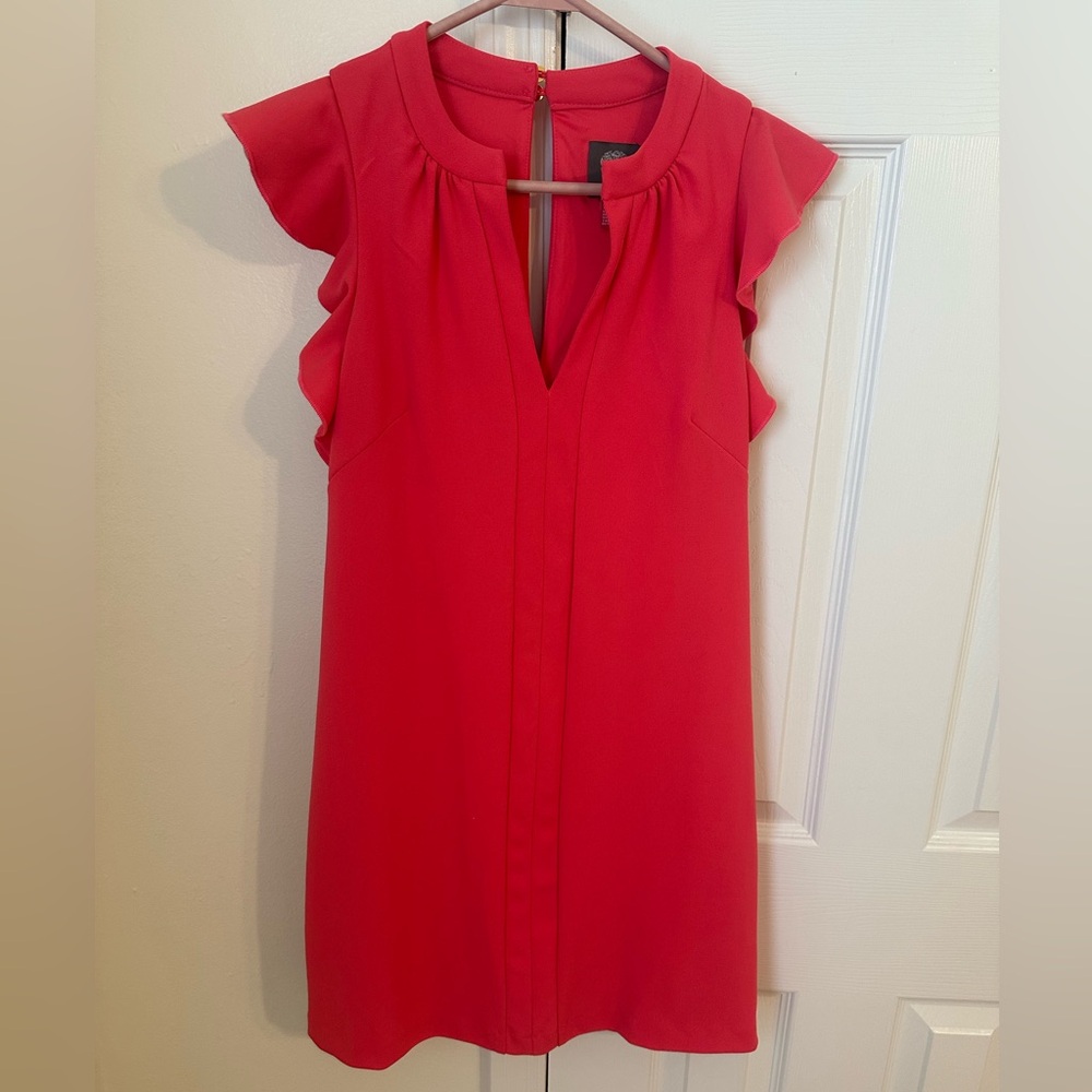 Vince Camuto Coral Ruffled Mini Dress